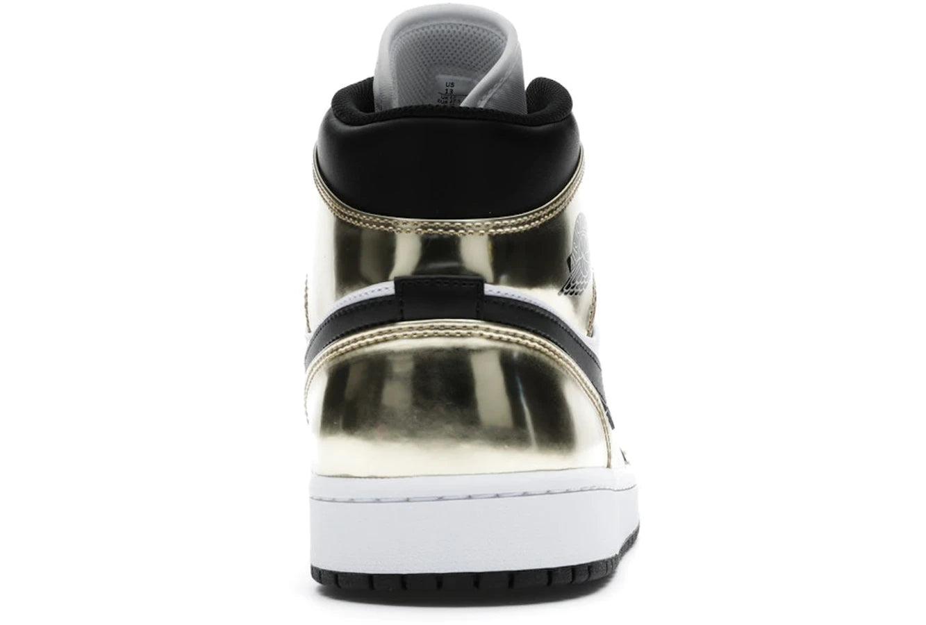 Air Jordan 1 Mid Metallic Gold Black White