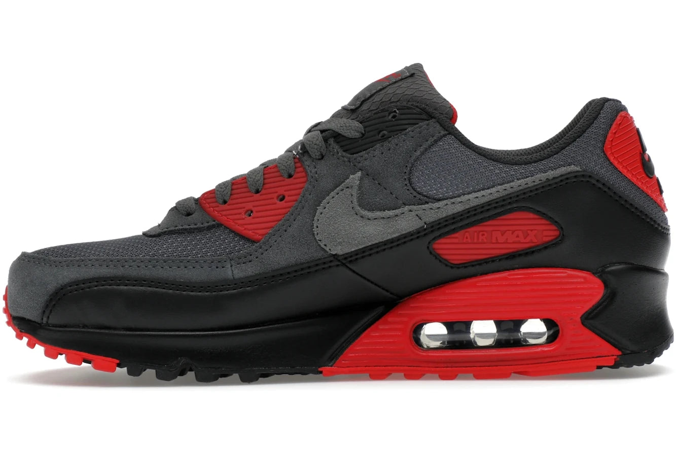 Nike Air Max 90 Smoke Grey Fire Red