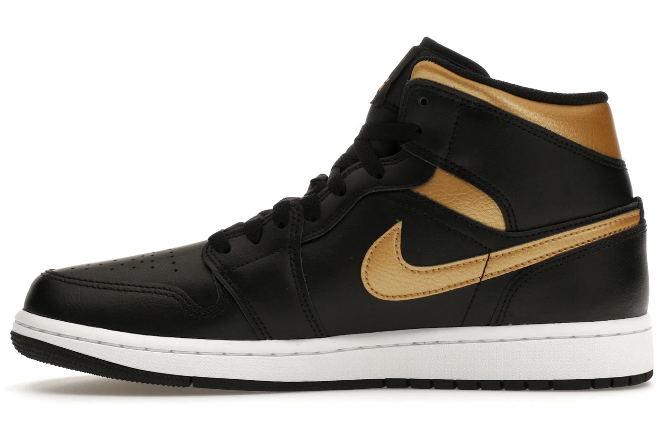 Air Jordan 1 Mid Black Metallic Gold