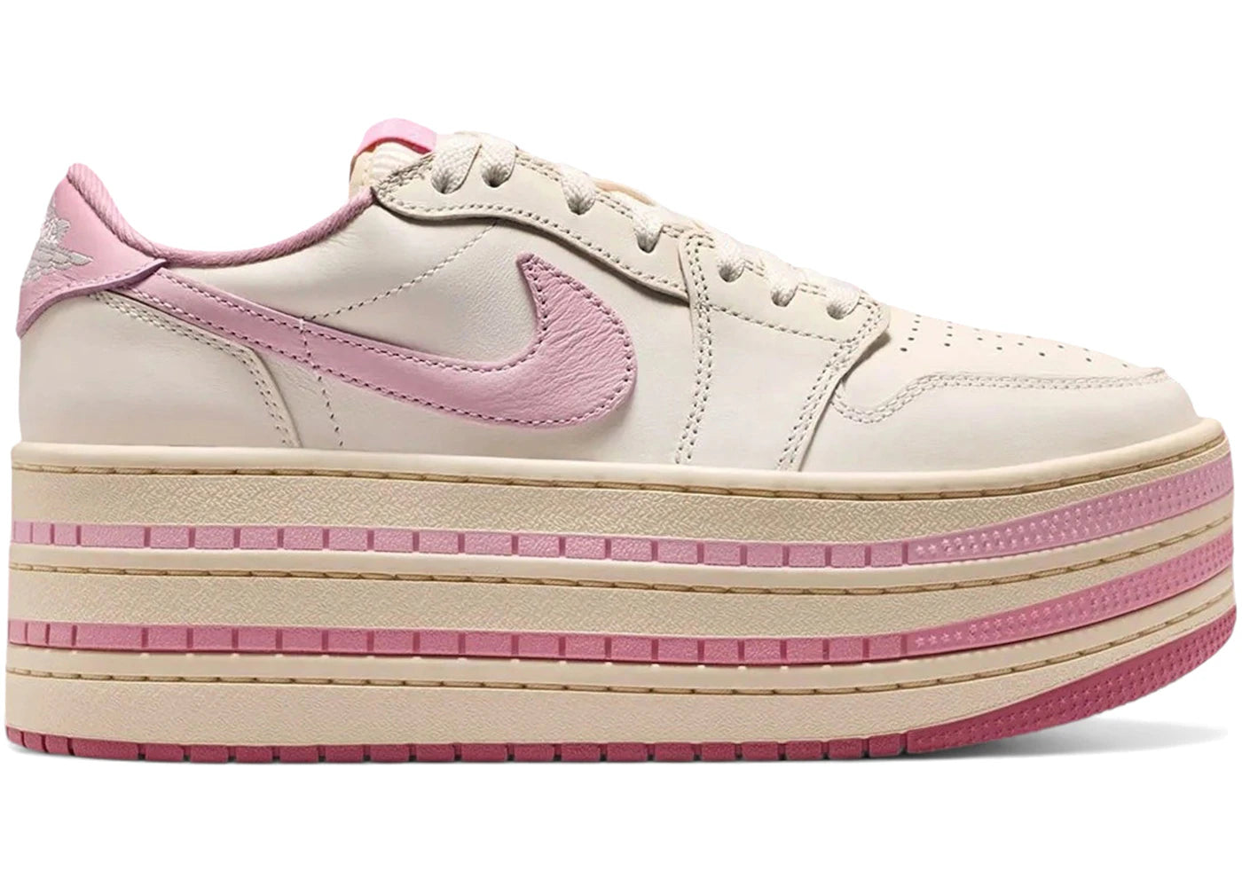 Jordan 1 Low Triple Stack Pale Ivory Iced Carmine (Women's)