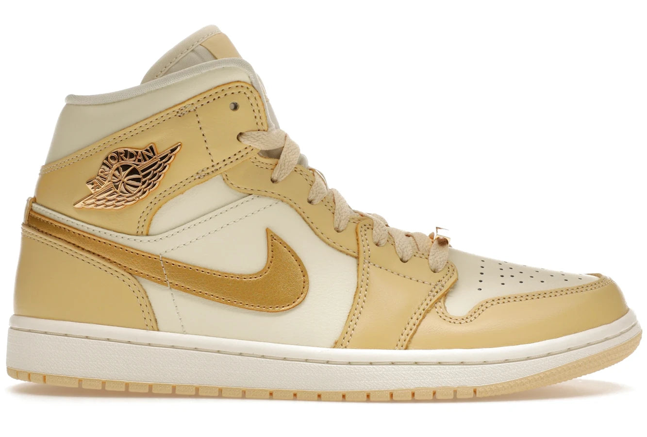 Air Jordan 1 Mid SE Pale Vanilla Metallic Gold