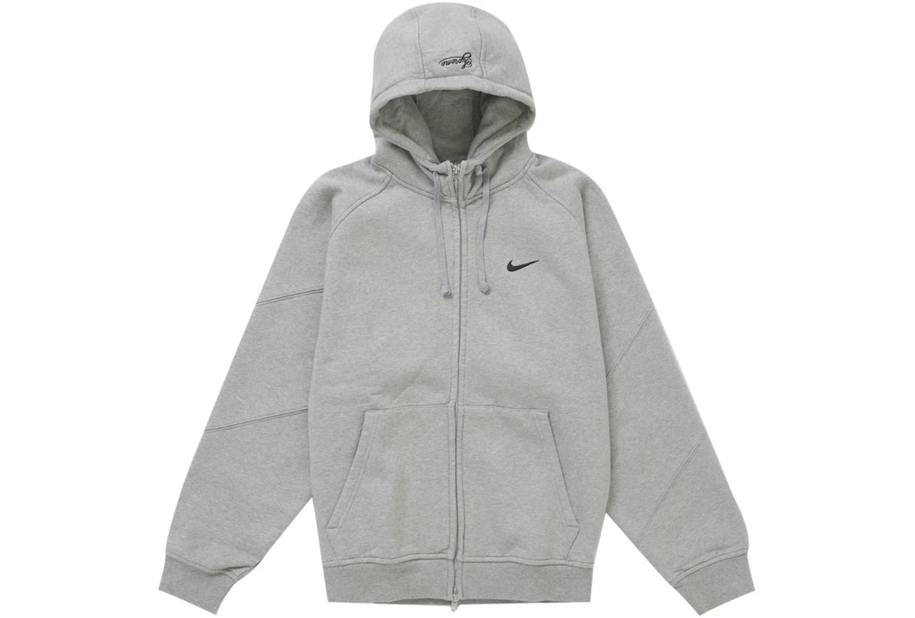 Supreme Nike Zip Up Hooded Sweatshirt Heather Grey