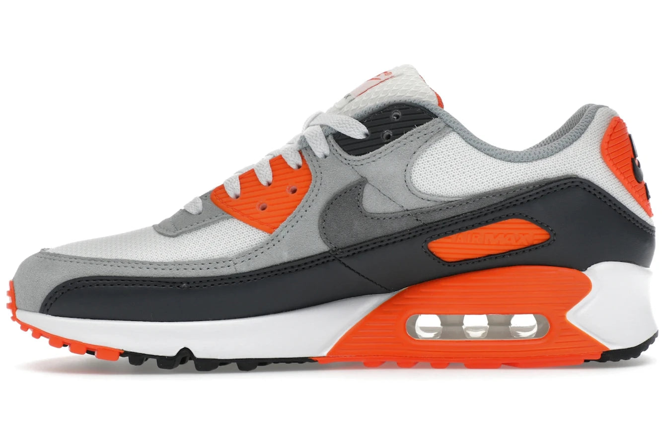 Nike Air Max 90 Summit White Safety Orange Dark Smoke Grey Smoke Grey