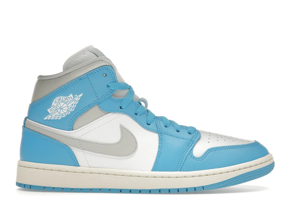 Jordan 1 Mid Dark Powder Blue White Sail Neutral Grey (Women's)