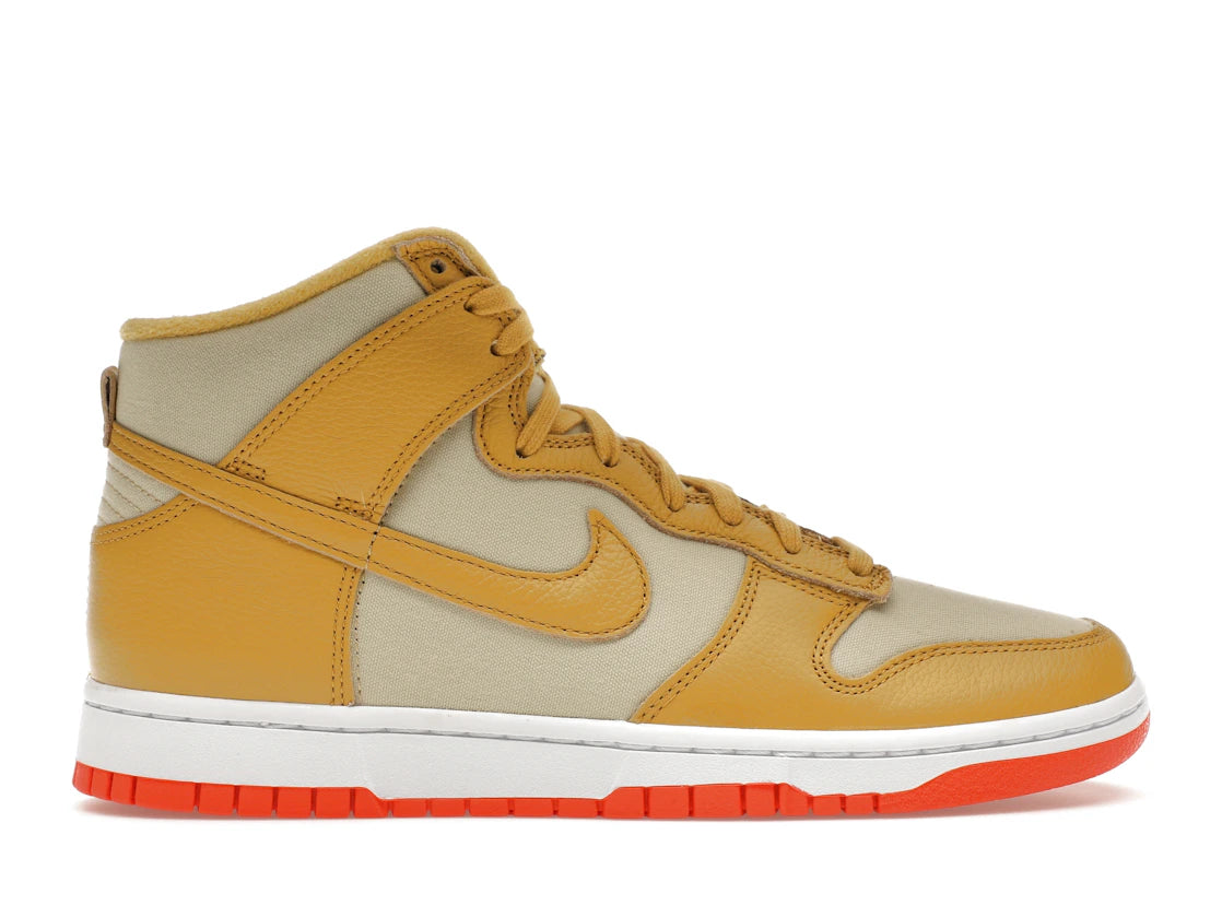 Nike Dunk High Wheat Gold Safety Orange