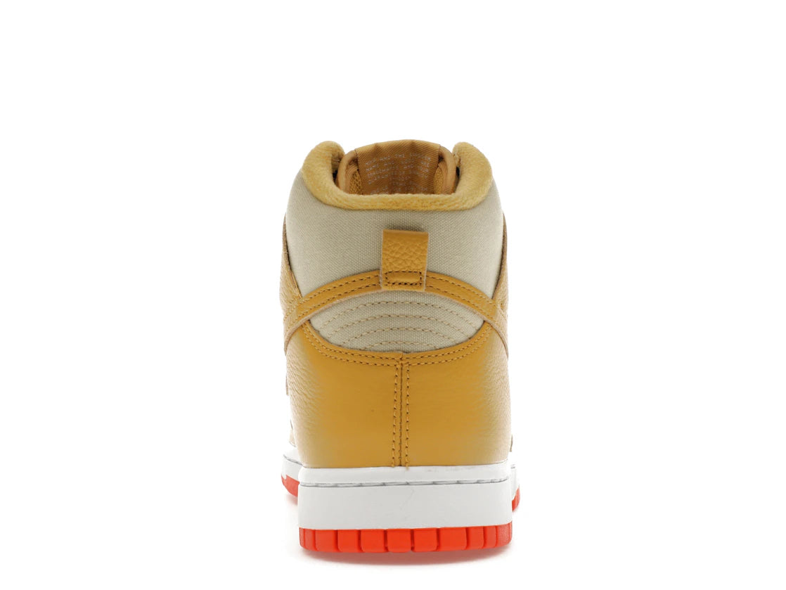 Nike Dunk High Wheat Gold Safety Orange