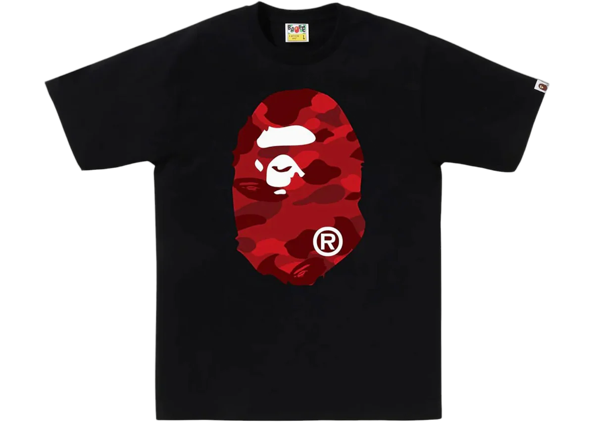 BAPE Color Camo Big Ape Head T-Shirt Black Red