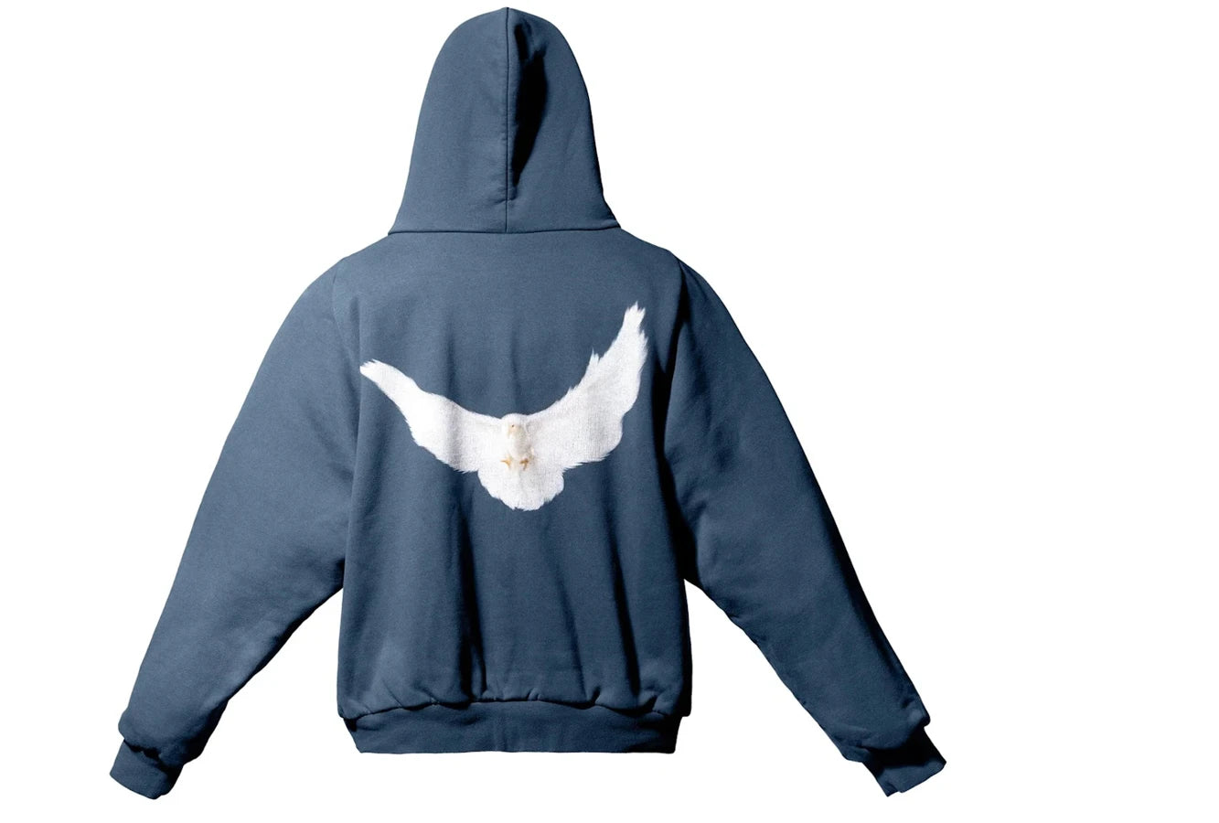Yeezy Gap Dove Shrunken Hoodie Dark Blue