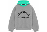 Fear of God Essentials Nylon Fleece Hoodie Dark Heather Oatmeal/Mint Leaf