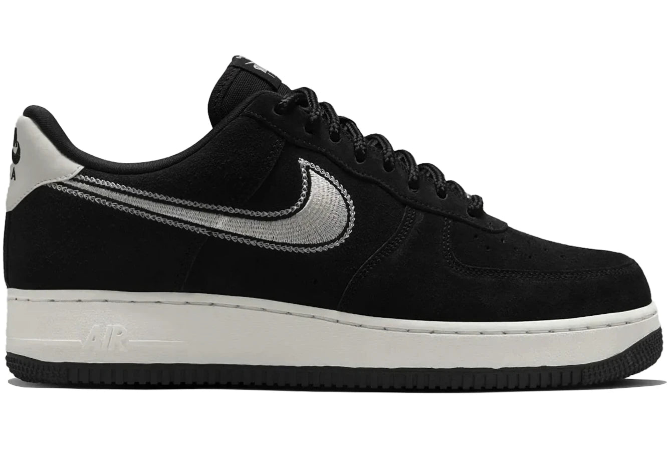 Nike Air Force Low '07 LV8 Black Sail Embroidered Swoosh