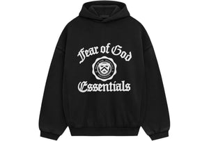 Fear of God Essentials Heavy Fleece Vintage Shrunken Hoodie Black