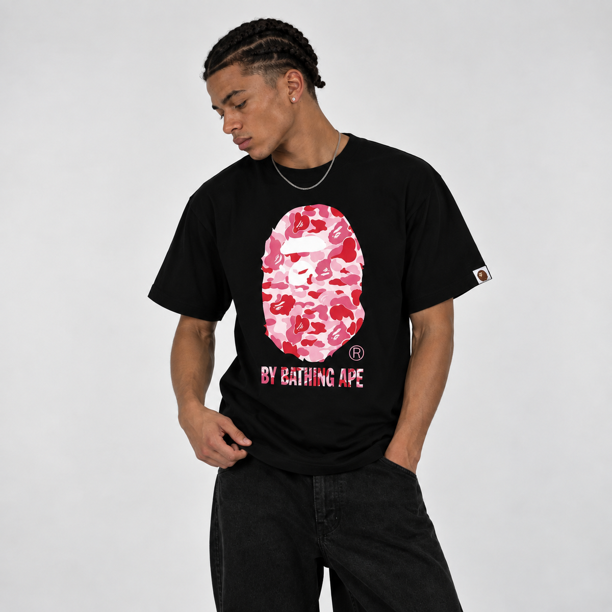 BAPE ABC Camo T-Shirt Black Pink