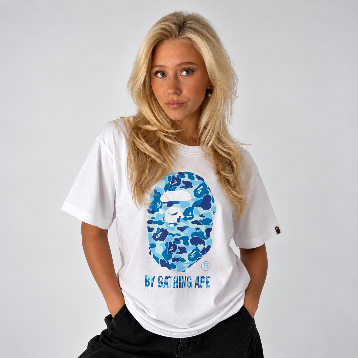 BAPE ABC Camo T-Shirt White Blue