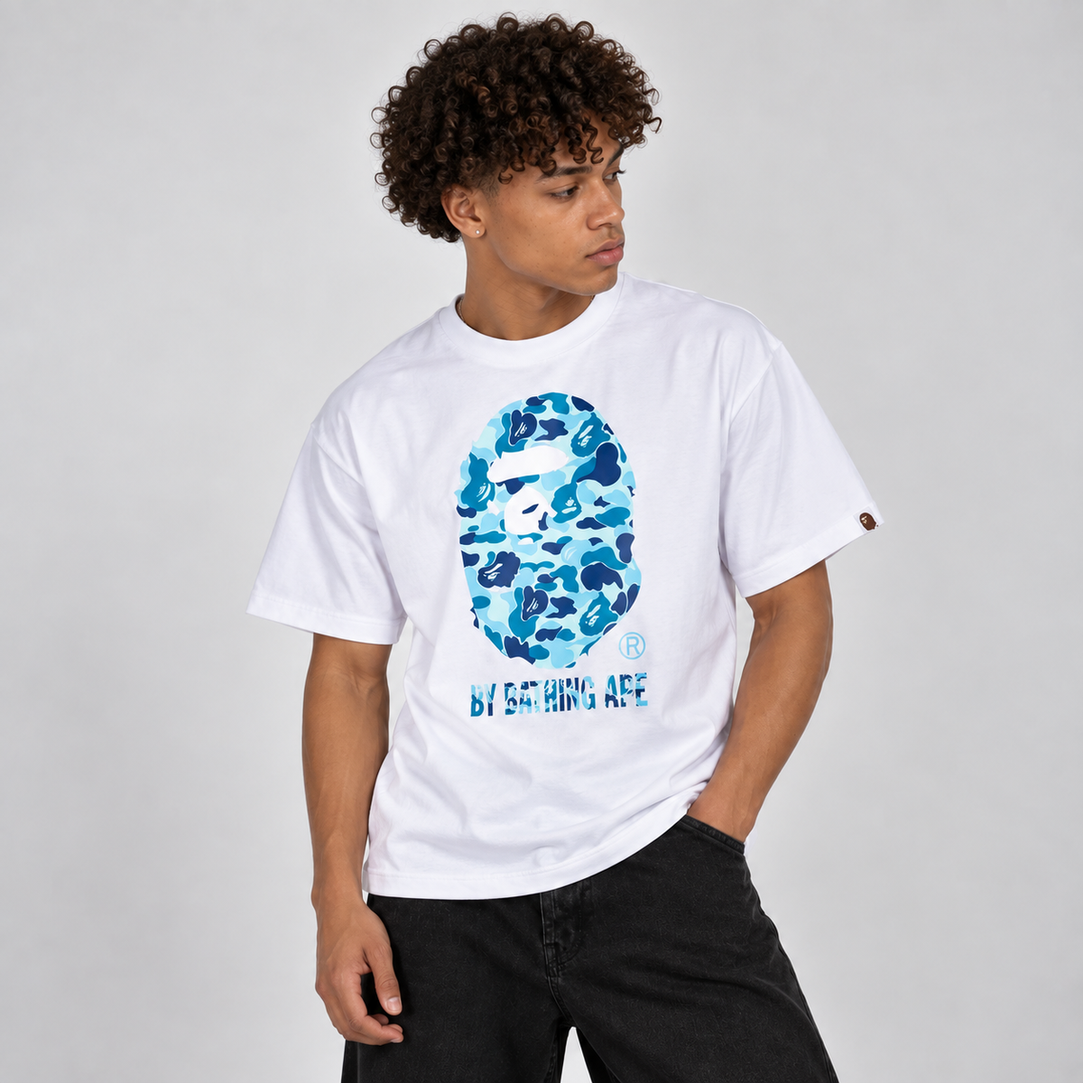 BAPE ABC Camo T-Shirt White Blue