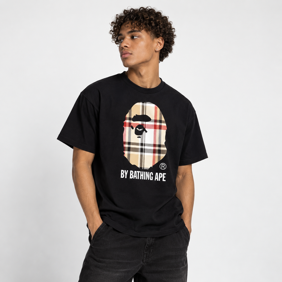 BAPE Check T-Shirt Black Beige