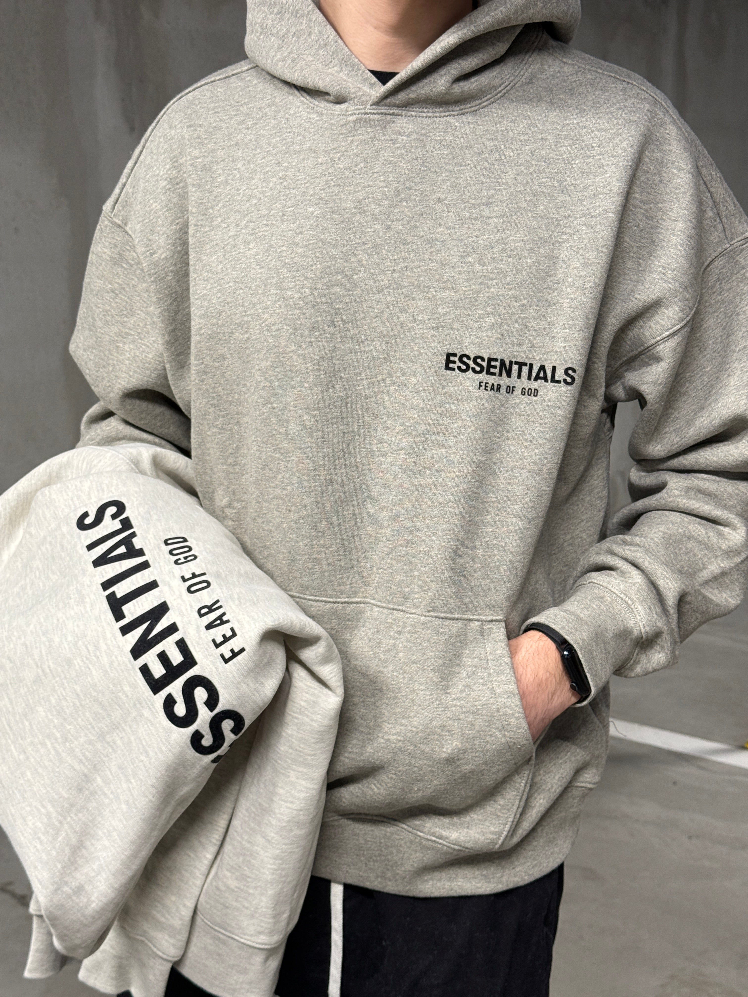 Fear of God Essentials Hoodie 'Light Oatmeal' - Main Image
