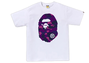 BAPE Color Camo Big Ape Head T-Shirt White Purple
