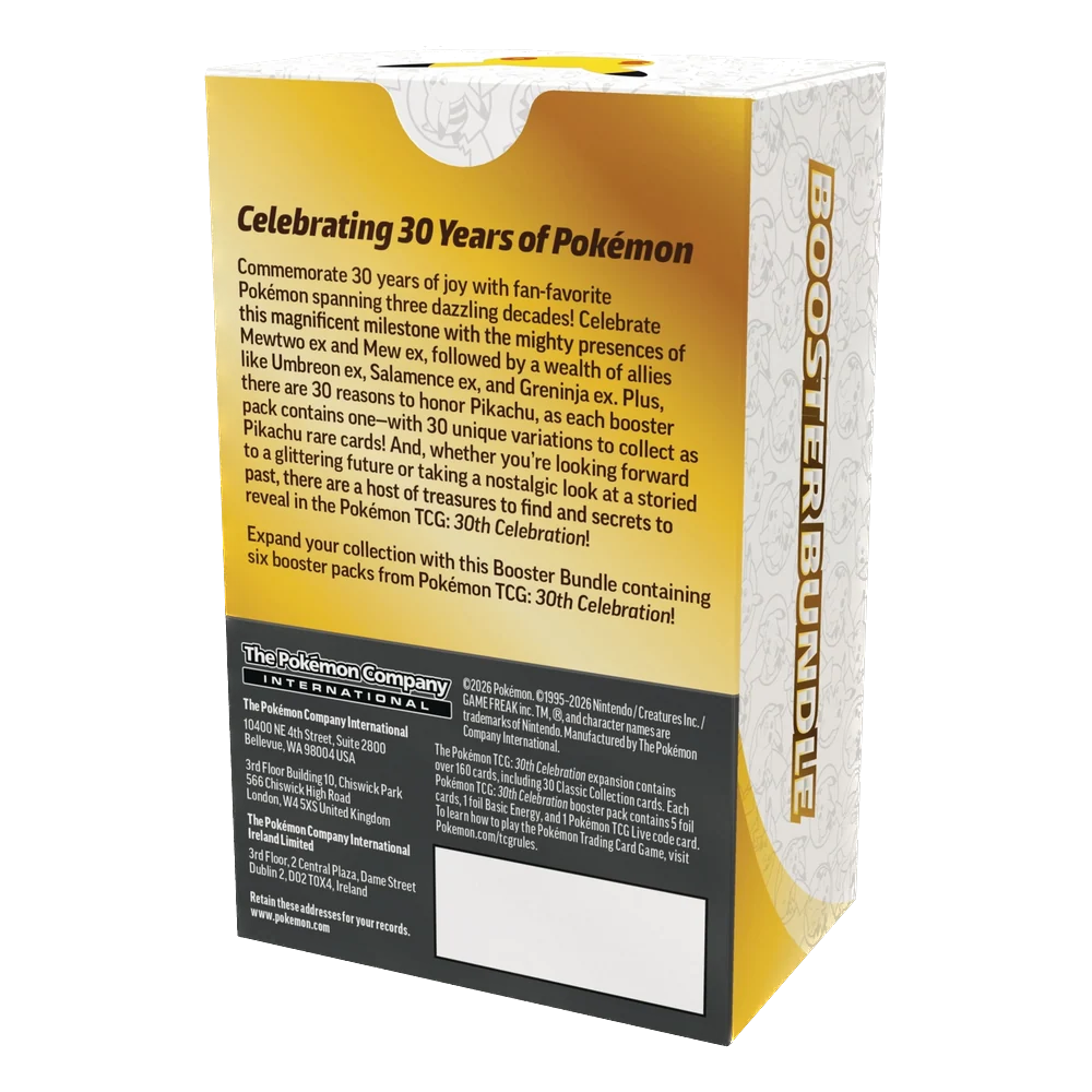 2026 Pokémon Mega Evolution 30th Celebration Booster Bundle