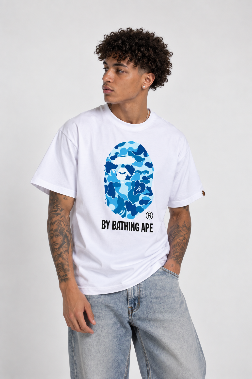 BAPE ABC Camo T-Shirt White Blue