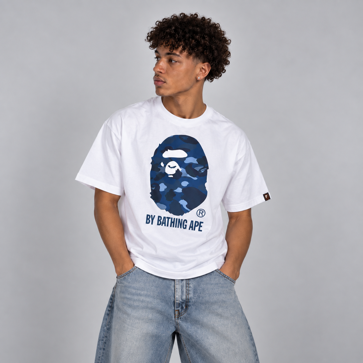 BAPE Color Camo Big Ape Head T-Shirt Navy