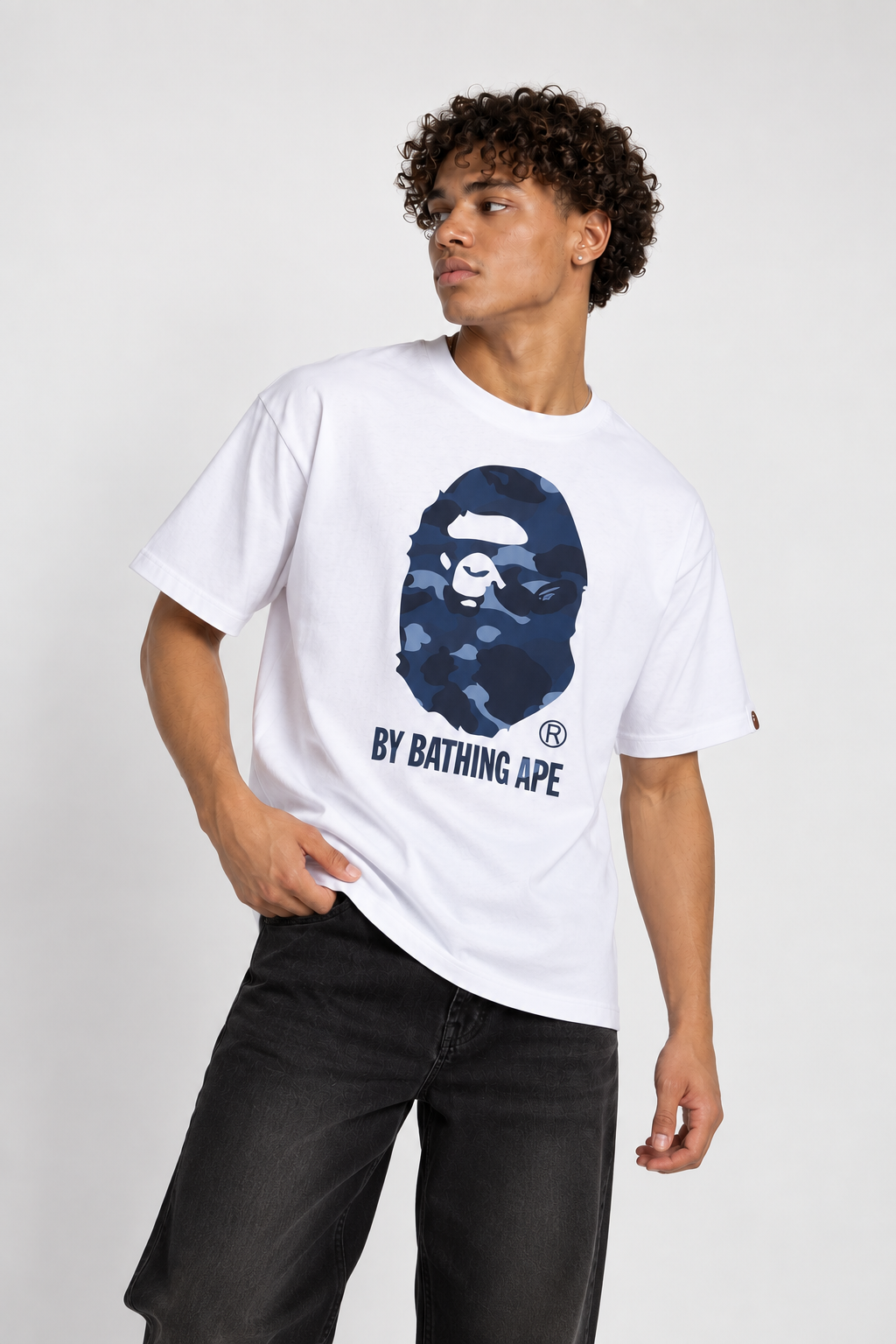 BAPE Color Camo Big Ape Head T-Shirt Navy