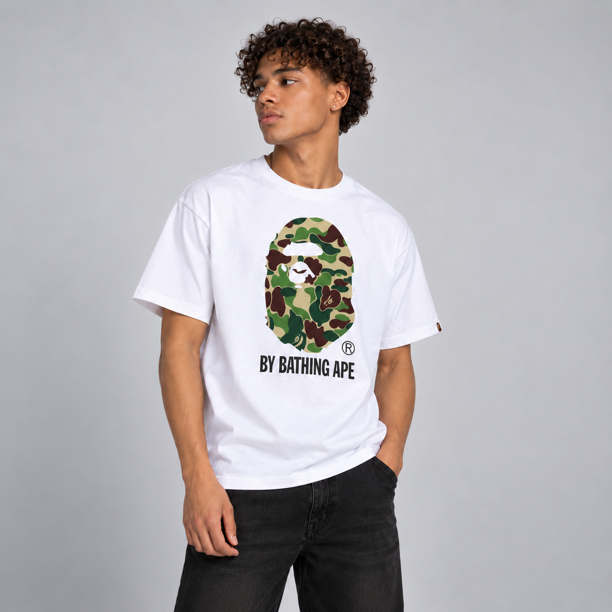 BAPE Color Camo Big Ape Head T-Shirt White Green
