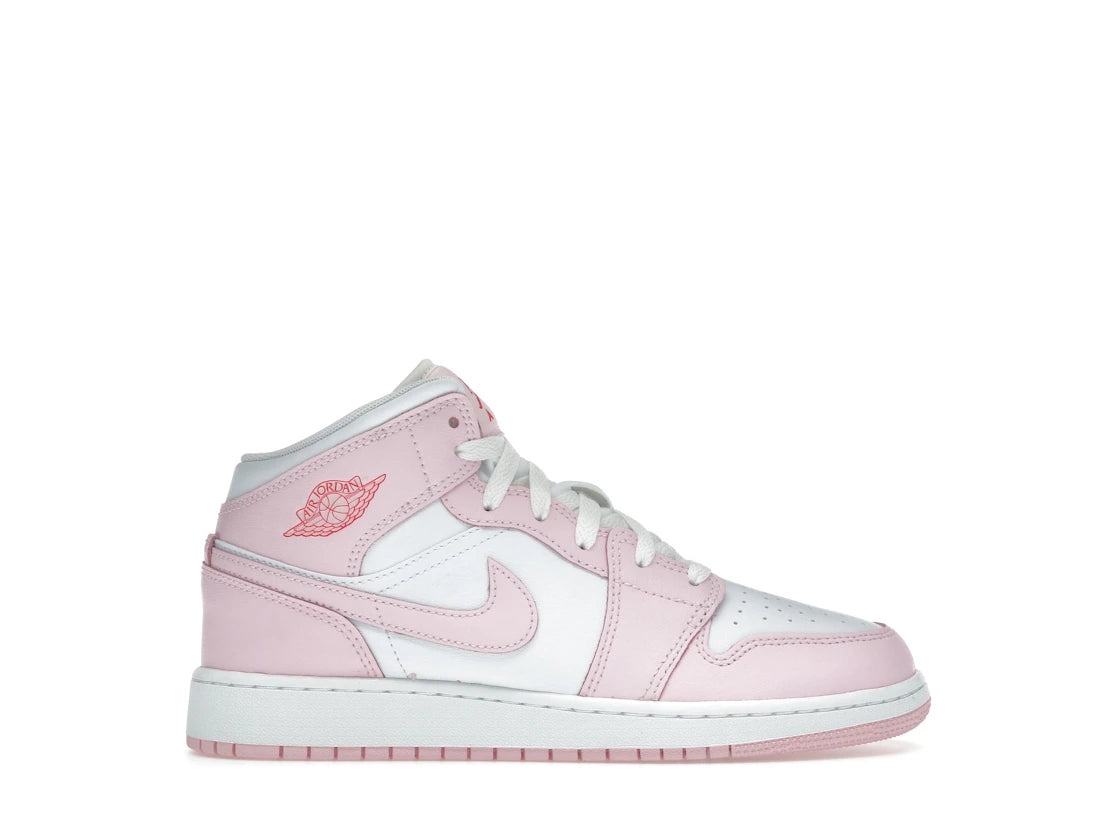 Jordan 1 Mid Pink Foam Fire Red (GS)