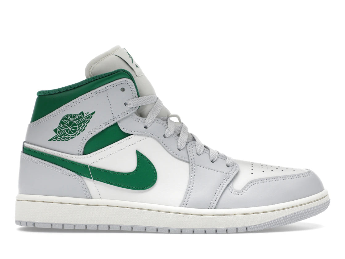 Jordan 1 Mid White Pure Platinum Pine Green