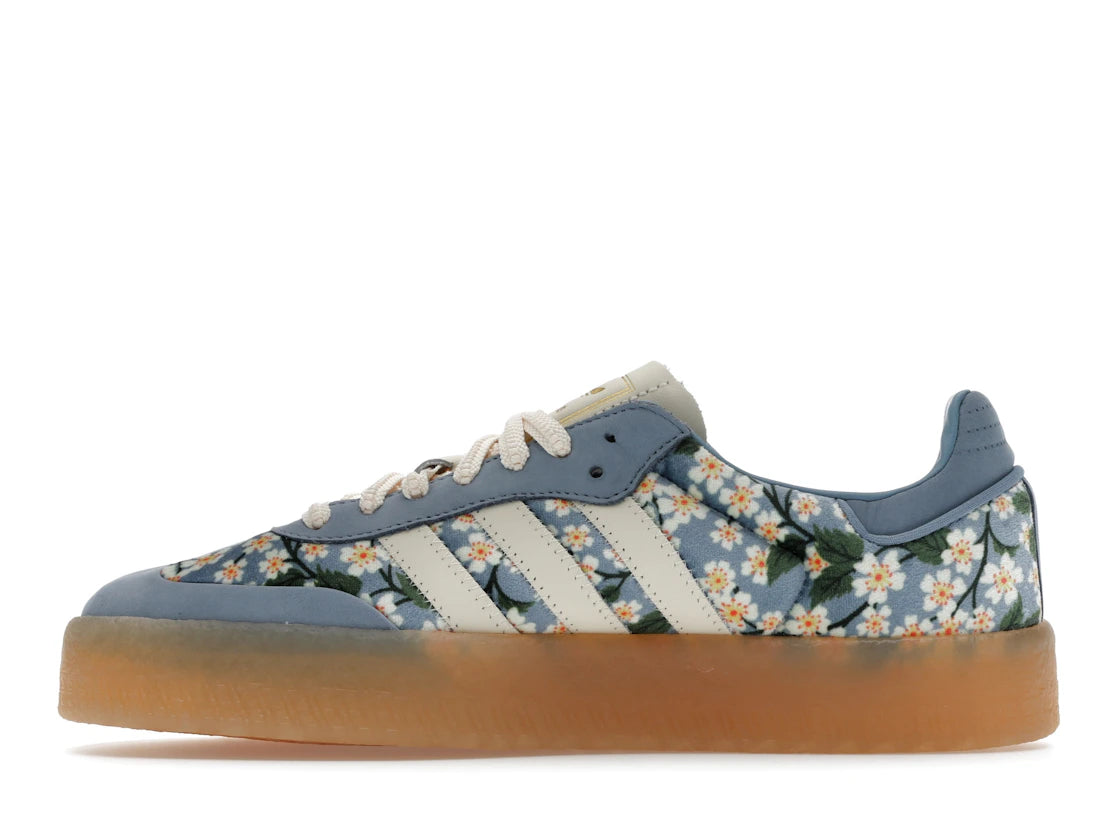 adidas Sambae Liberty London Floral Embroidery Blue Cream White (Women's)