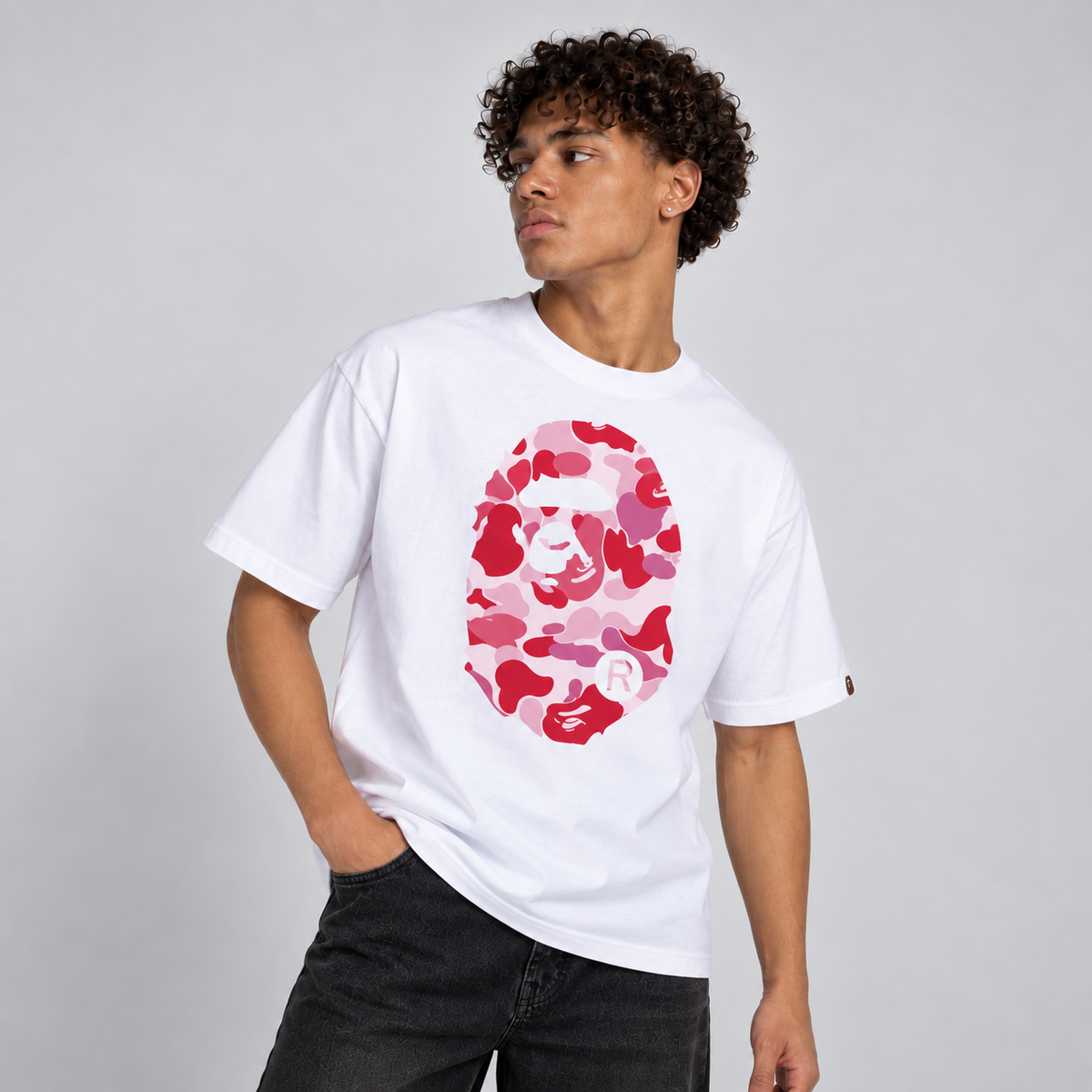 BAPE ABC Camo T-Shirt White Pink