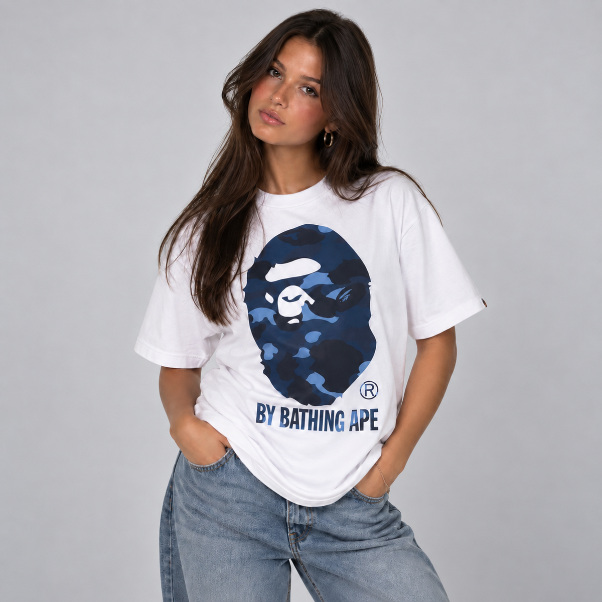 BAPE Color Camo Big Ape Head T-Shirt Navy
